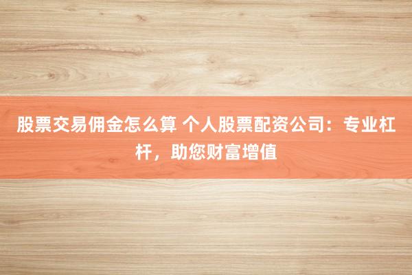 股票交易佣金怎么算 个人股票配资公司：专业杠杆，助您财富增值