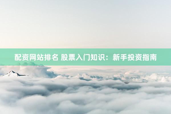 配资网站排名 股票入门知识：新手投资指南